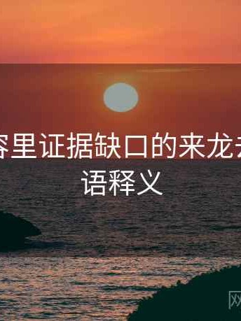 觅圈内容里证据缺口的来龙去脉：术语释义