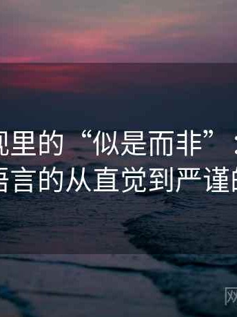 木瓜影视里的“似是而非”：关于道德化语言的从直觉到严谨的解释