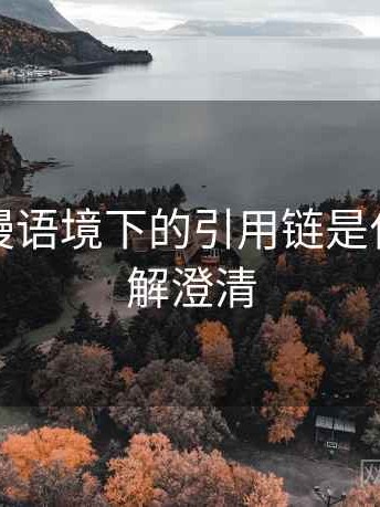 樱花动漫语境下的引用链是什么：误解澄清