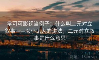 拿可可影视当例子：什么叫二元对立叙事——以小见大的讲法，二元对立叙事是什么意思