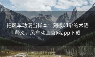 把风车动漫当样本：刻板印象的术语释义，风车动画官网app下载