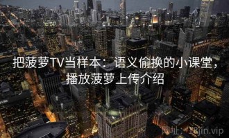 把菠萝TV当样本：语义偷换的小课堂，播放菠萝上传介绍